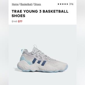 Adidas Trae Young Size 5.5 Basketball sneakers with box